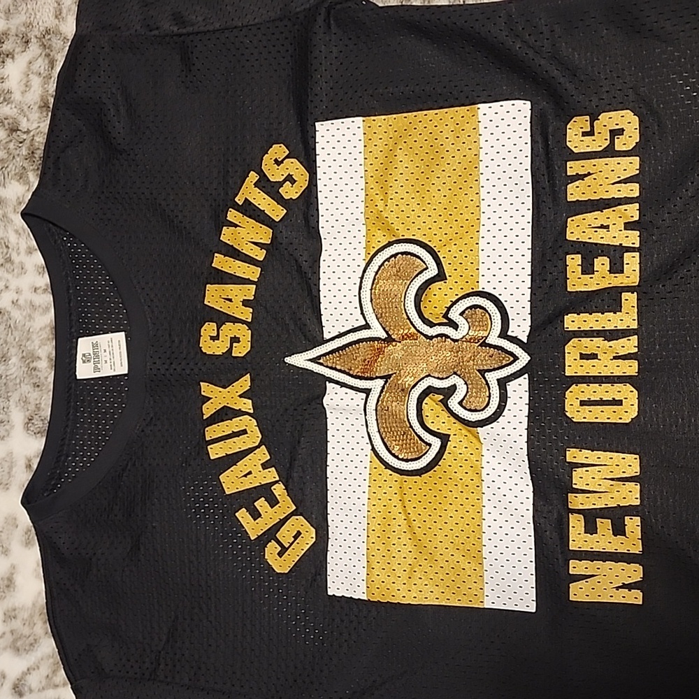 VS PINK NFL New Orleans Saints Sequin Jersey Size M - Picture 2 of 5